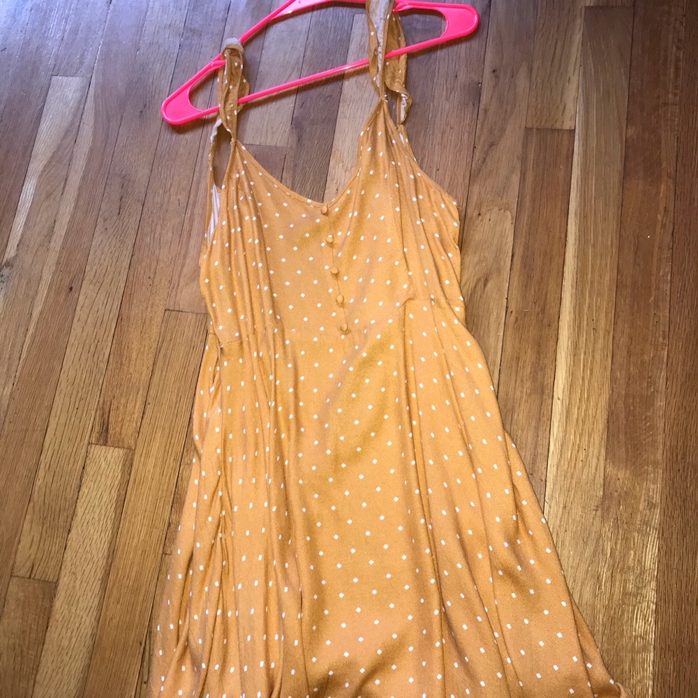 yellowish/orange polka dot sundress